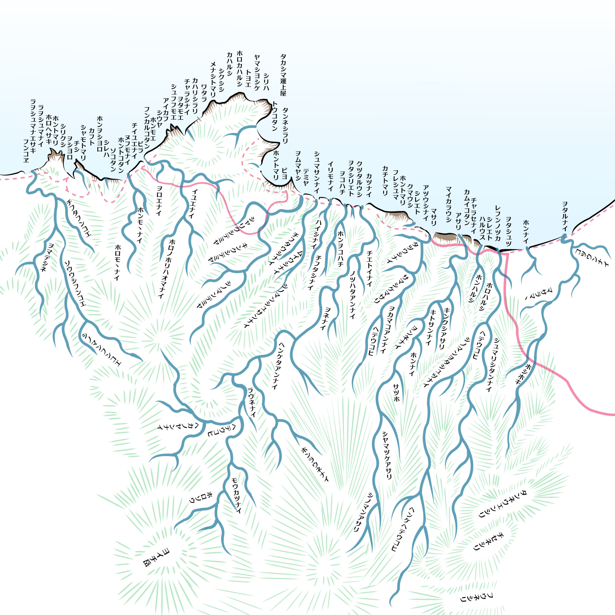 東西蝦夷山川地理取調図の間違いリスト | 小樽の地名